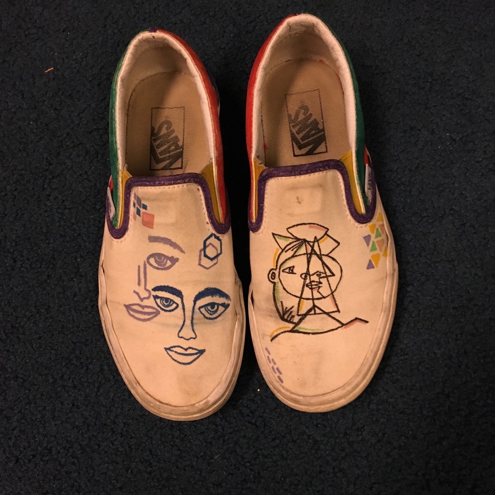 art design white vans